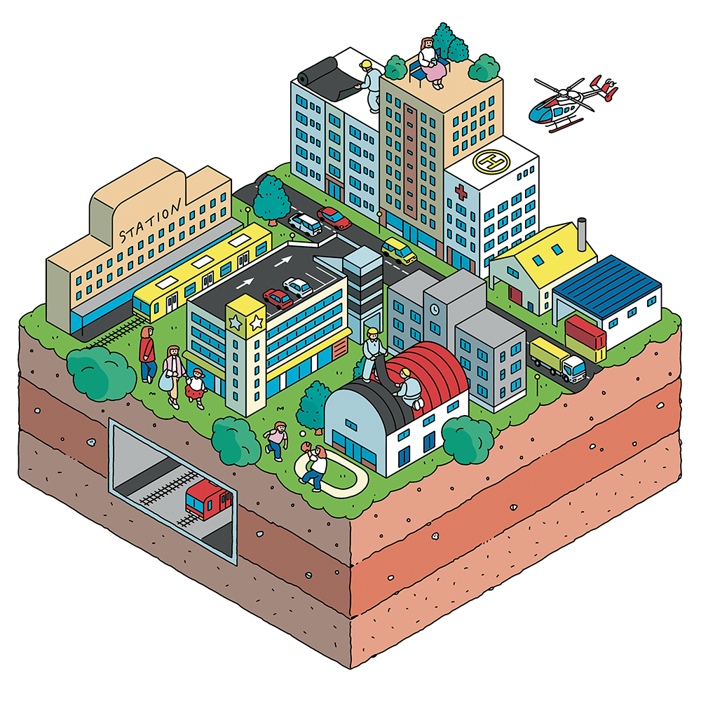 建築用防水材 イラスト